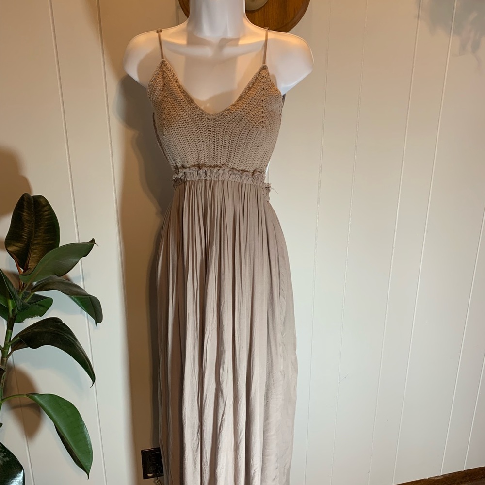 Backless crochet maxi dress